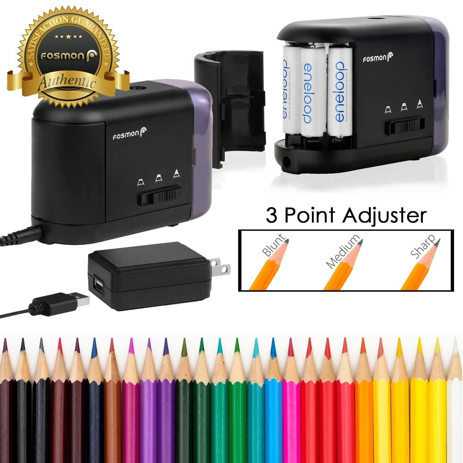 Electric Battery Operated Pencil Sharpener Desk School Office Portable Classroom