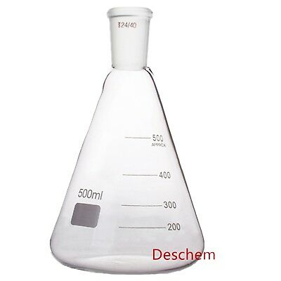 500ml,24/40,glass Erlenmeyer Flask,ground Joint Conical Bottle,lab Glassware