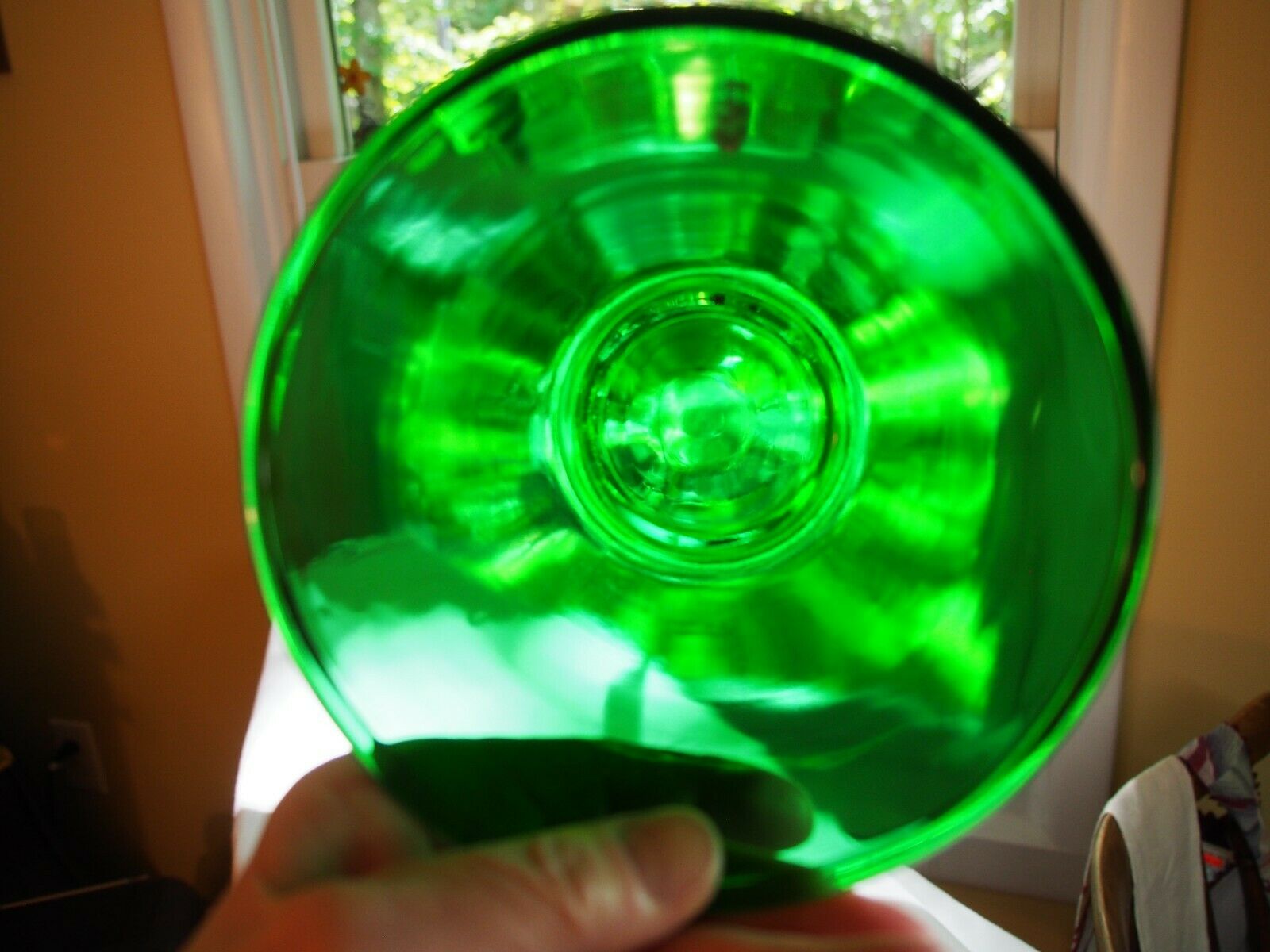 Forest Green Glass Mixing Bowl Batter Bowl 4” Tall Anchor Hocking ? Splash Proof